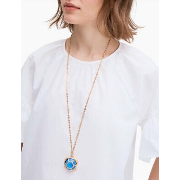KATE SPADE • Paradise Found Turtle Locket Necklace - Picture 6 of 11